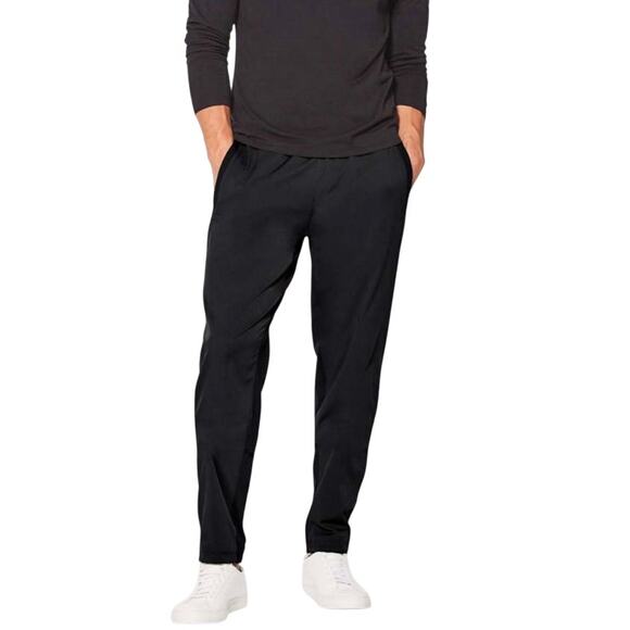 LULULEMON Great Wall Pant 32" Men M Black Athletic Travel Lounge Versatile EUC - Picture 1 of 14